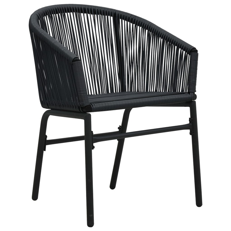 Garden Chairs 2 pcs Black PE Rattan Payday Deals