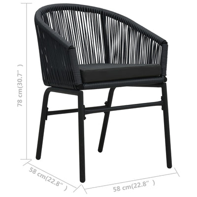 Garden Chairs 2 pcs Black PE Rattan Payday Deals