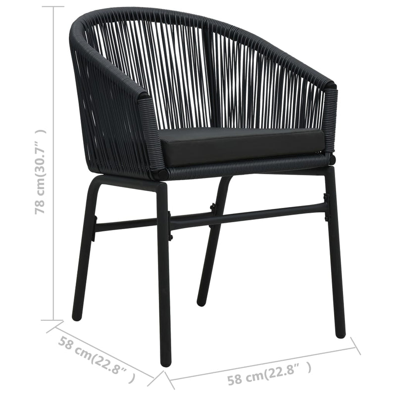 Garden Chairs 2 pcs Black PE Rattan Payday Deals