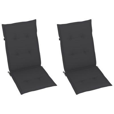 Garden Chairs 2 pcs with Anthracite Cushions Solid Teak Wood Payday Deals