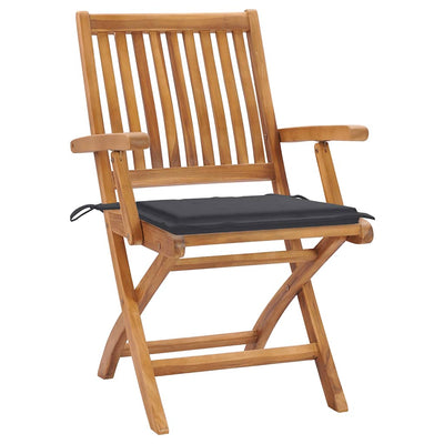 Garden Chairs 2 pcs with Anthracite Cushions Solid Teak Wood Payday Deals