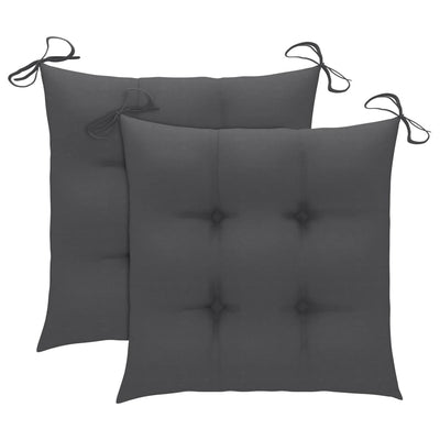 Garden Chairs 2 pcs with Anthracite Cushions Solid Teak Wood Payday Deals