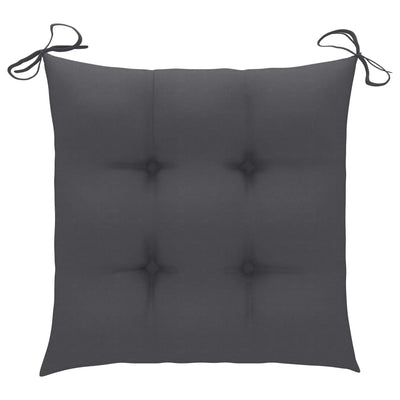 Garden Chairs 2 pcs with Anthracite Cushions Solid Teak Wood Payday Deals