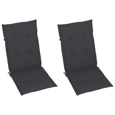 Garden Chairs 2 pcs with Anthracite Cushions Solid Teak Wood Payday Deals