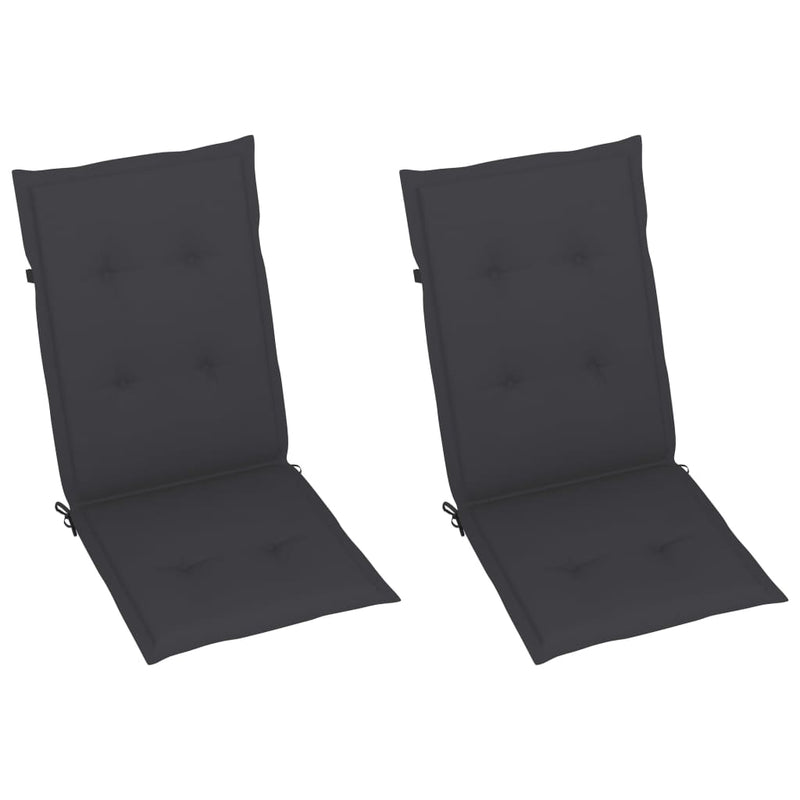 Garden Chairs 2 pcs with Anthracite Cushions Solid Teak Wood Payday Deals
