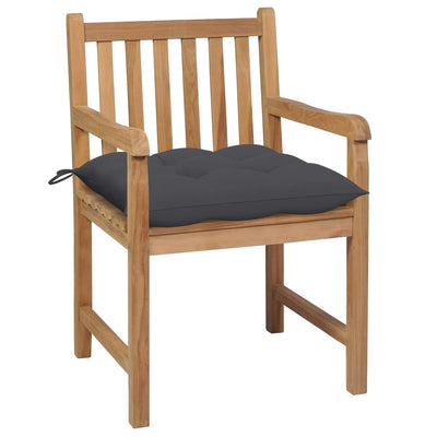 Garden Chairs 2 pcs with Anthracite Cushions Solid Teak Wood Payday Deals