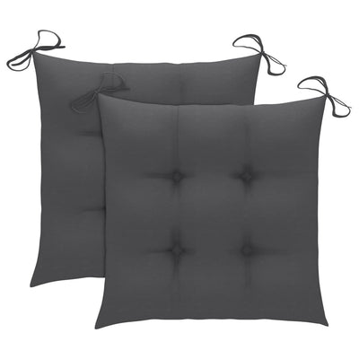 Garden Chairs 2 pcs with Anthracite Cushions Solid Teak Wood Payday Deals