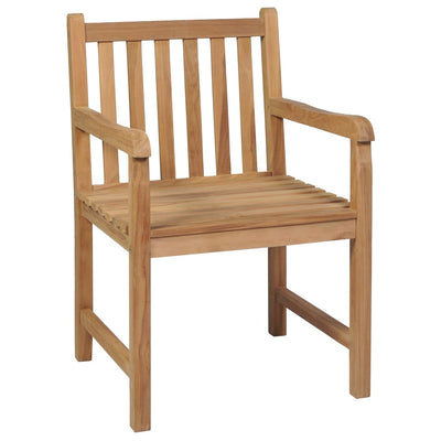 Garden Chairs 2 pcs with Cream White Cushions Solid Teak Wood Payday Deals