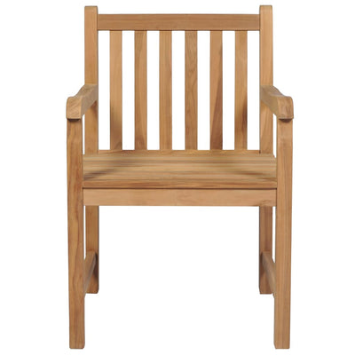 Garden Chairs 2 pcs with Cream White Cushions Solid Teak Wood Payday Deals