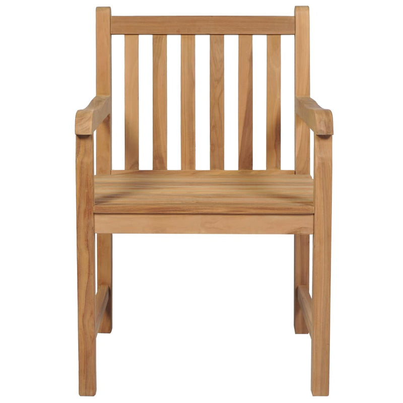 Garden Chairs 2 pcs with Cream White Cushions Solid Teak Wood Payday Deals