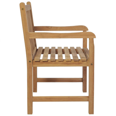 Garden Chairs 2 pcs with Cream White Cushions Solid Teak Wood Payday Deals
