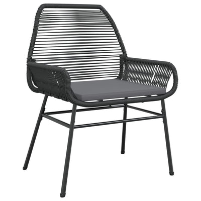 Garden Chairs 2 pcs with Cushions Black Poly Rattan Payday Deals