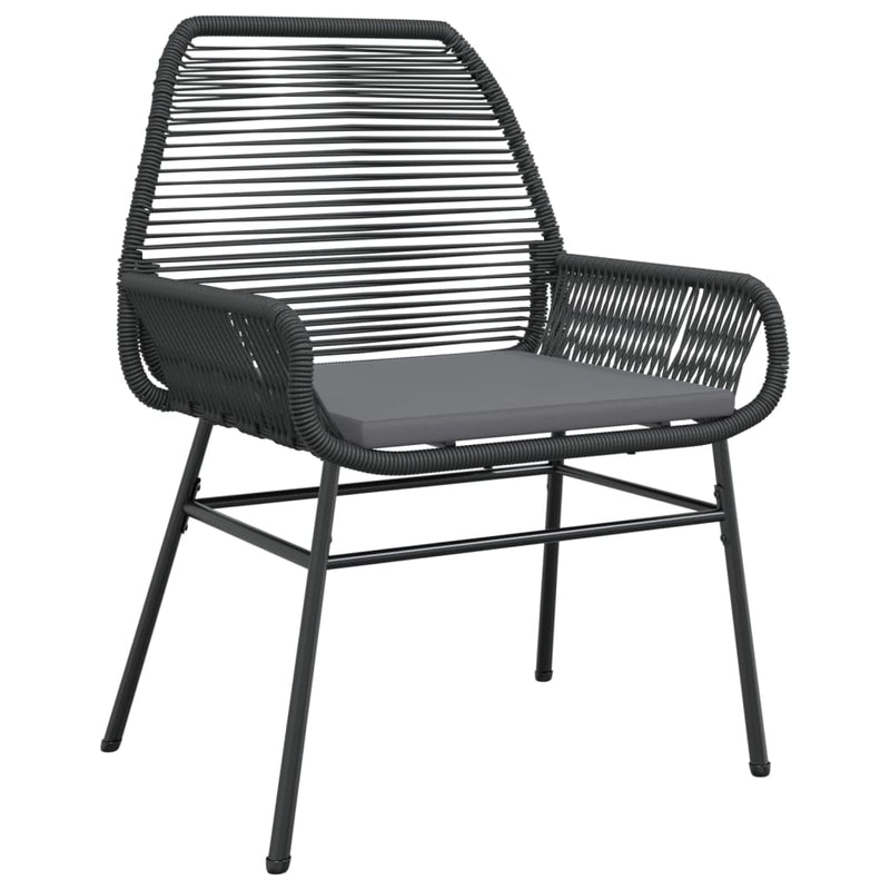 Garden Chairs 2 pcs with Cushions Black Poly Rattan Payday Deals