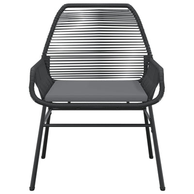 Garden Chairs 2 pcs with Cushions Black Poly Rattan Payday Deals