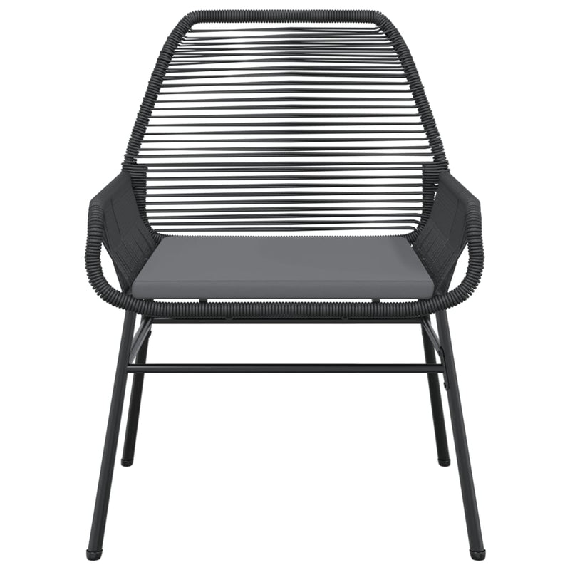 Garden Chairs 2 pcs with Cushions Black Poly Rattan Payday Deals