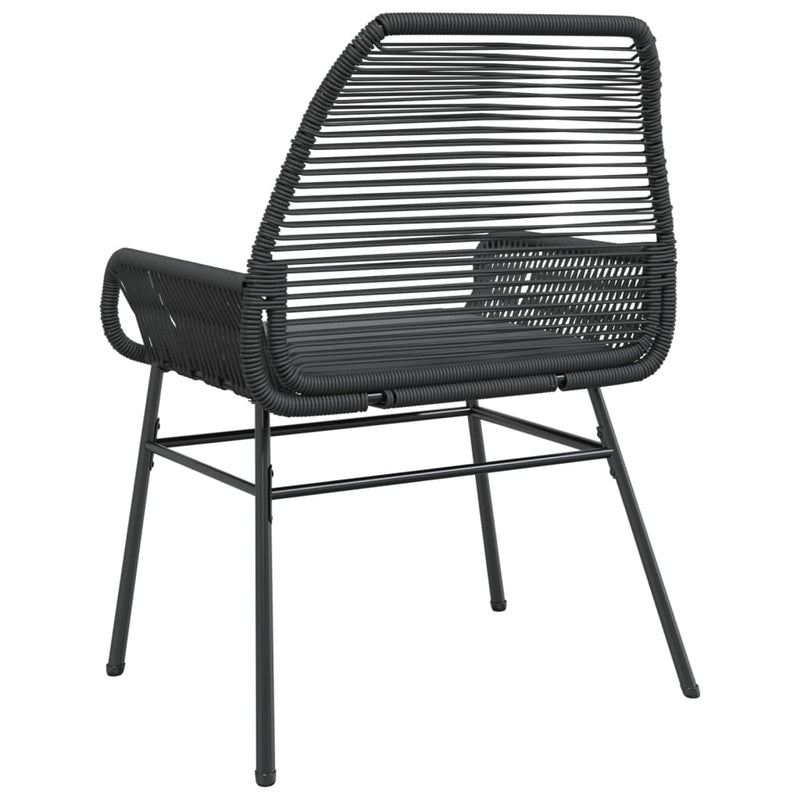 Garden Chairs 2 pcs with Cushions Black Poly Rattan Payday Deals