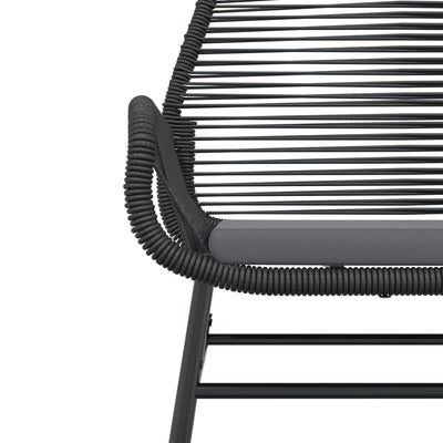 Garden Chairs 2 pcs with Cushions Black Poly Rattan Payday Deals