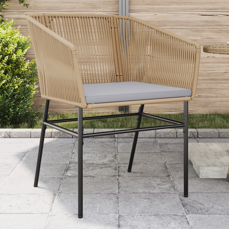 Garden Chairs 2 pcs with Cushions Brown Poly Rattan Payday Deals