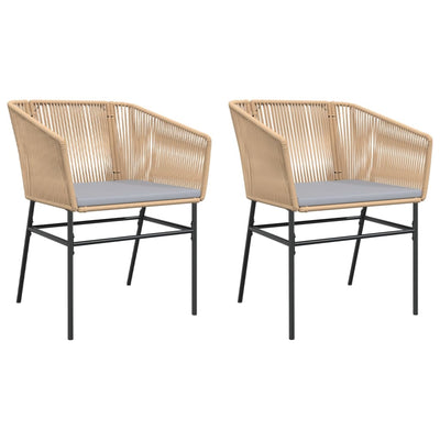 Garden Chairs 2 pcs with Cushions Brown Poly Rattan Payday Deals