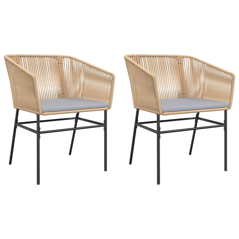 Garden Chairs 2 pcs with Cushions Brown Poly Rattan Payday Deals