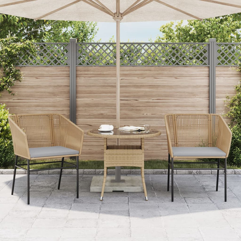 Garden Chairs 2 pcs with Cushions Brown Poly Rattan Payday Deals