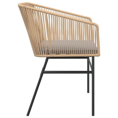 Garden Chairs 2 pcs with Cushions Brown Poly Rattan Payday Deals