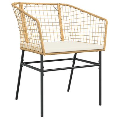 Garden Chairs 2 pcs with Cushions Brown Poly Rattan Payday Deals