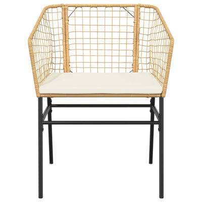 Garden Chairs 2 pcs with Cushions Brown Poly Rattan Payday Deals