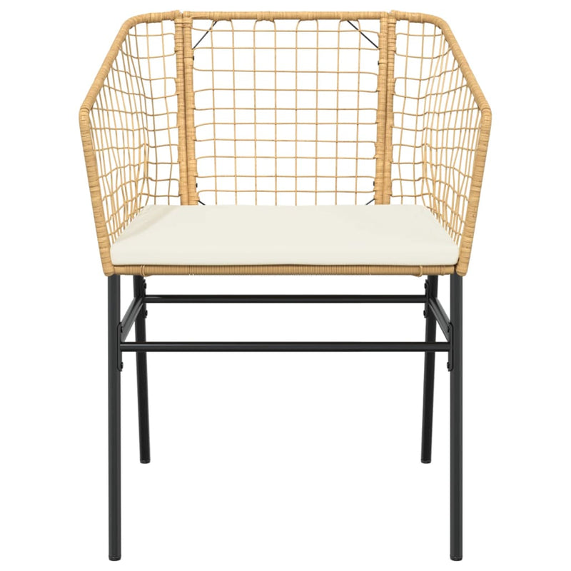 Garden Chairs 2 pcs with Cushions Brown Poly Rattan Payday Deals