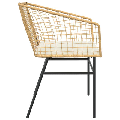 Garden Chairs 2 pcs with Cushions Brown Poly Rattan Payday Deals