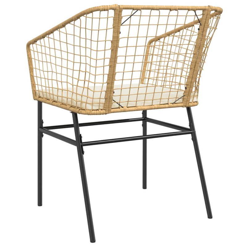 Garden Chairs 2 pcs with Cushions Brown Poly Rattan Payday Deals