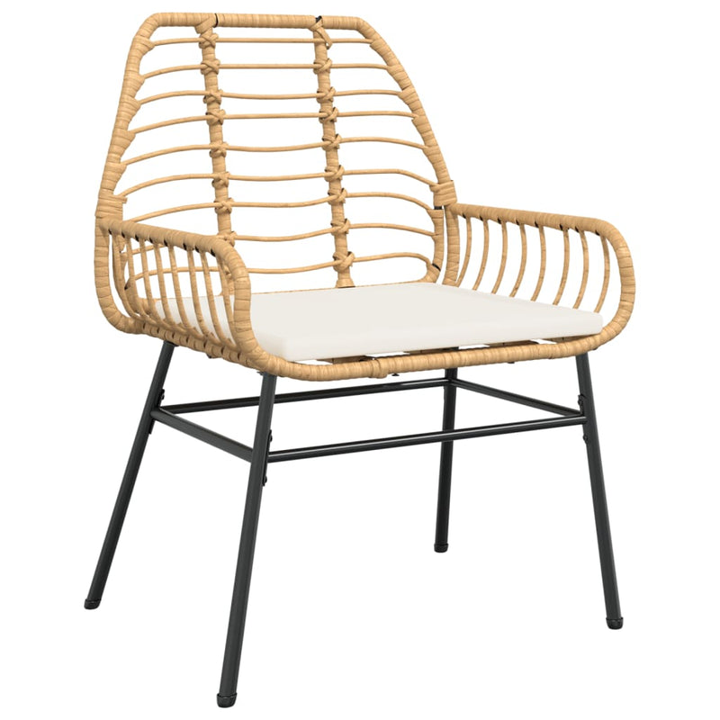 Garden Chairs 2 pcs with Cushions Brown Poly Rattan Payday Deals