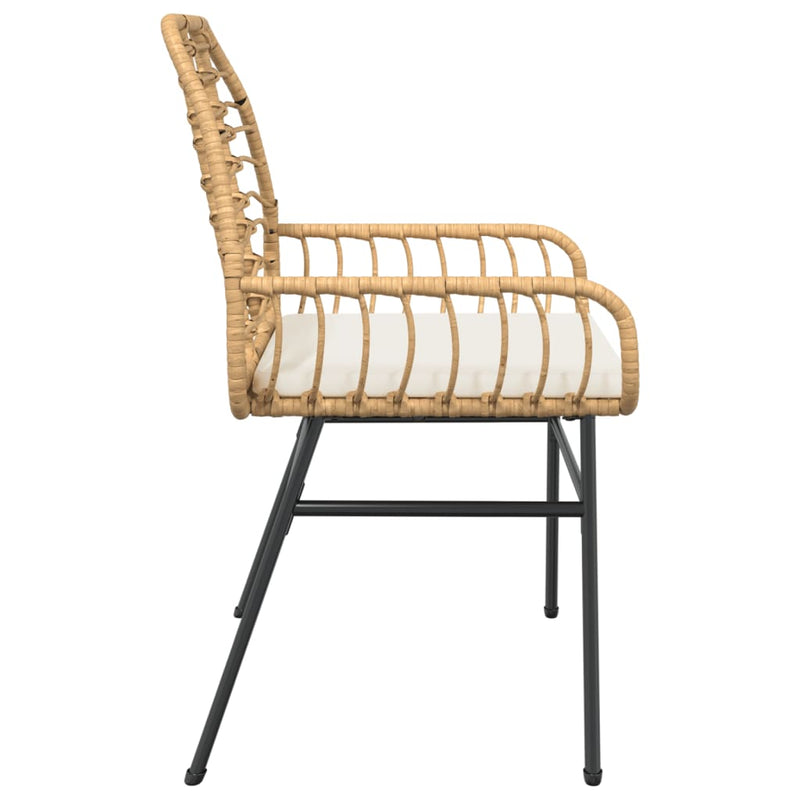 Garden Chairs 2 pcs with Cushions Brown Poly Rattan Payday Deals