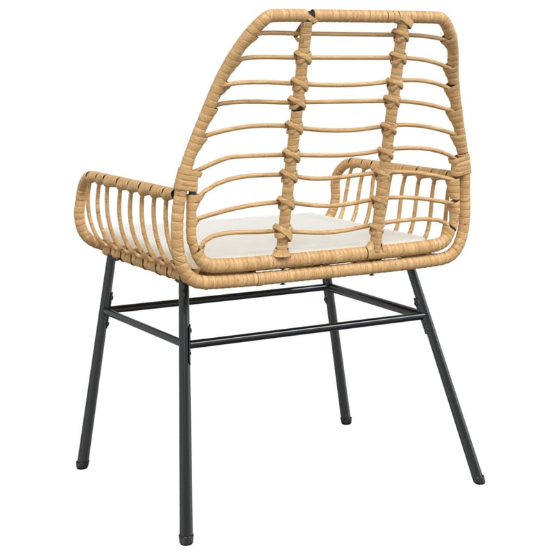 Garden Chairs 2 pcs with Cushions Brown Poly Rattan Payday Deals