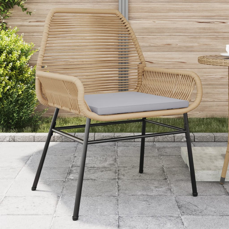 Garden Chairs 2 pcs with Cushions Brown Poly Rattan Payday Deals