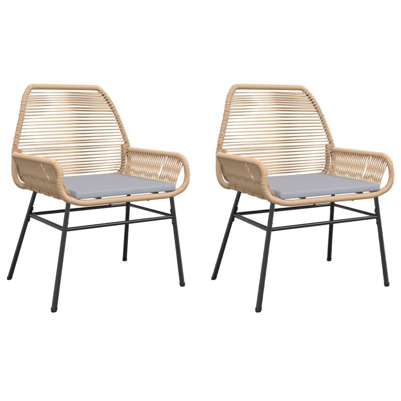 Garden Chairs 2 pcs with Cushions Brown Poly Rattan Payday Deals