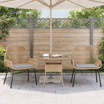 Garden Chairs 2 pcs with Cushions Brown Poly Rattan Payday Deals