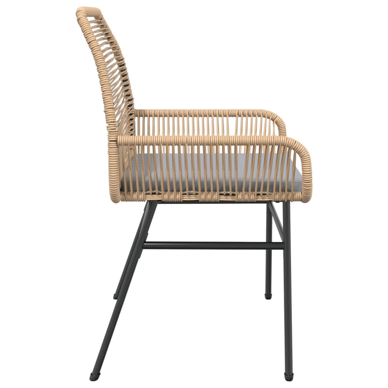 Garden Chairs 2 pcs with Cushions Brown Poly Rattan Payday Deals