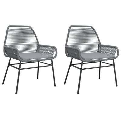 Garden Chairs 2 pcs with Cushions Grey Poly Rattan Payday Deals
