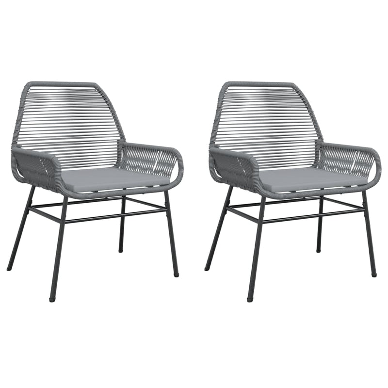 Garden Chairs 2 pcs with Cushions Grey Poly Rattan Payday Deals