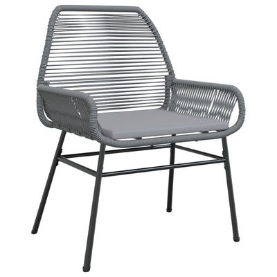 Garden Chairs 2 pcs with Cushions Grey Poly Rattan Payday Deals