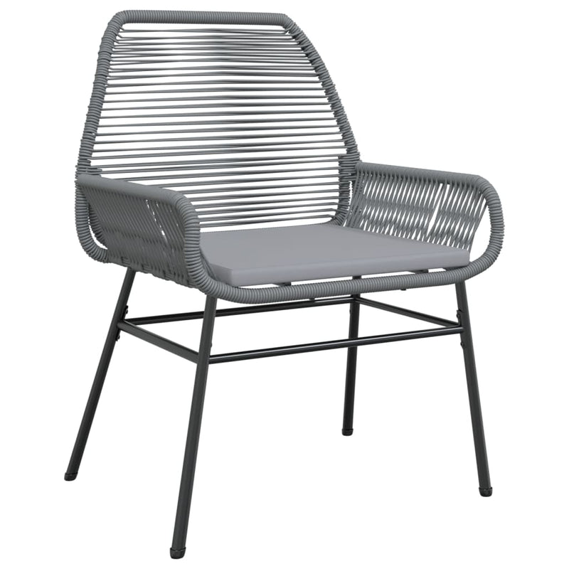 Garden Chairs 2 pcs with Cushions Grey Poly Rattan Payday Deals