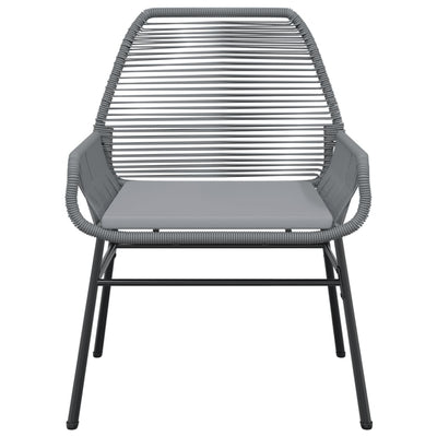 Garden Chairs 2 pcs with Cushions Grey Poly Rattan Payday Deals