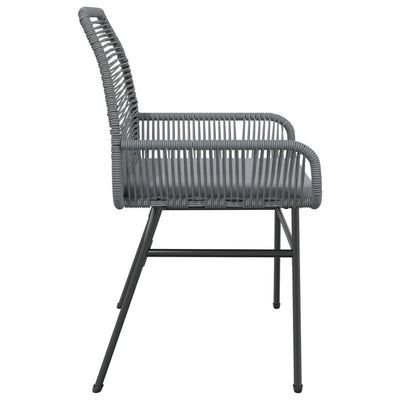 Garden Chairs 2 pcs with Cushions Grey Poly Rattan Payday Deals