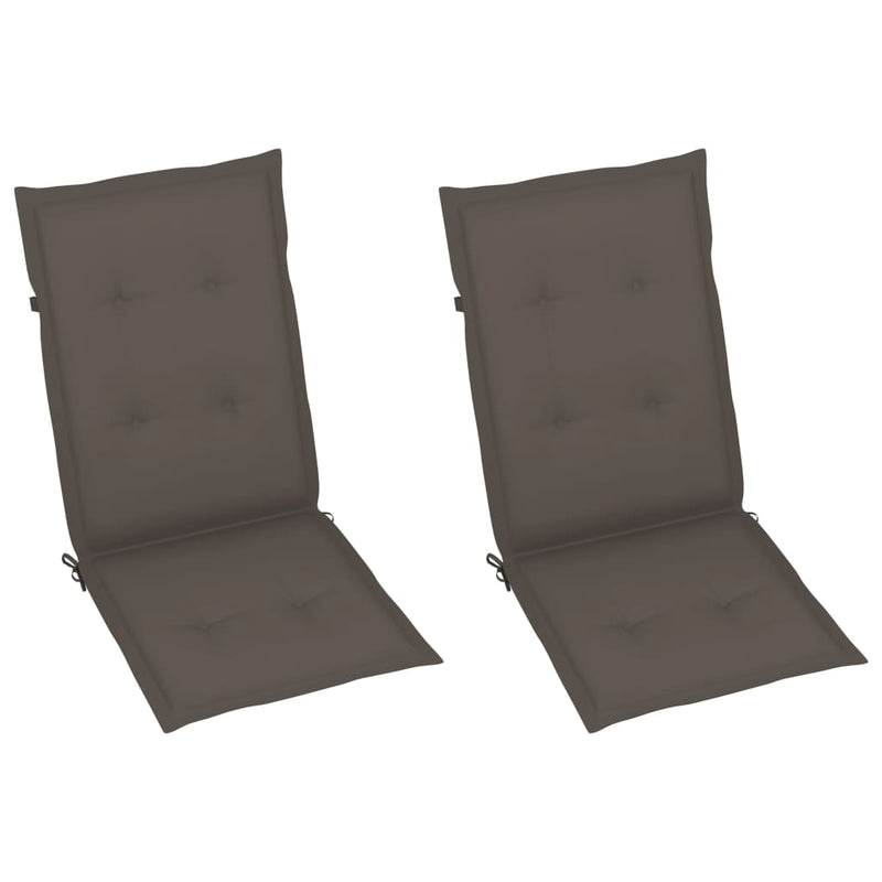 Garden Chairs 2 pcs with Taupe Cushions Solid Teak Wood Payday Deals