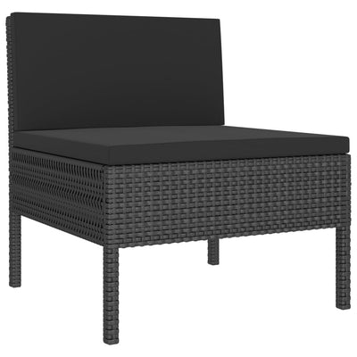 Garden Chairs 3 pcs with Cushions Poly Rattan Black Payday Deals