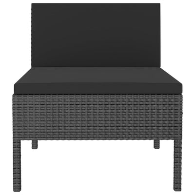 Garden Chairs 3 pcs with Cushions Poly Rattan Black Payday Deals