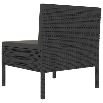 Garden Chairs 3 pcs with Cushions Poly Rattan Black Payday Deals