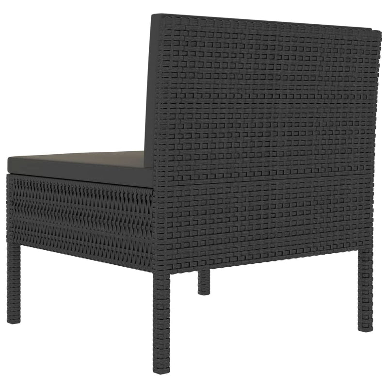 Garden Chairs 3 pcs with Cushions Poly Rattan Black Payday Deals