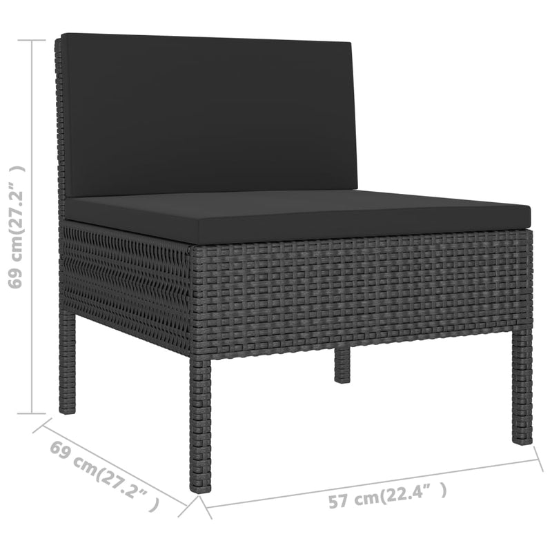 Garden Chairs 3 pcs with Cushions Poly Rattan Black Payday Deals